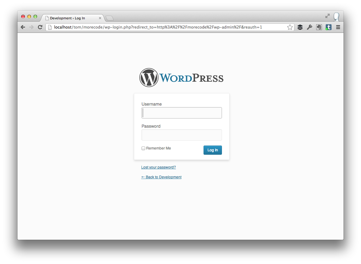 The WordPress Login Screen