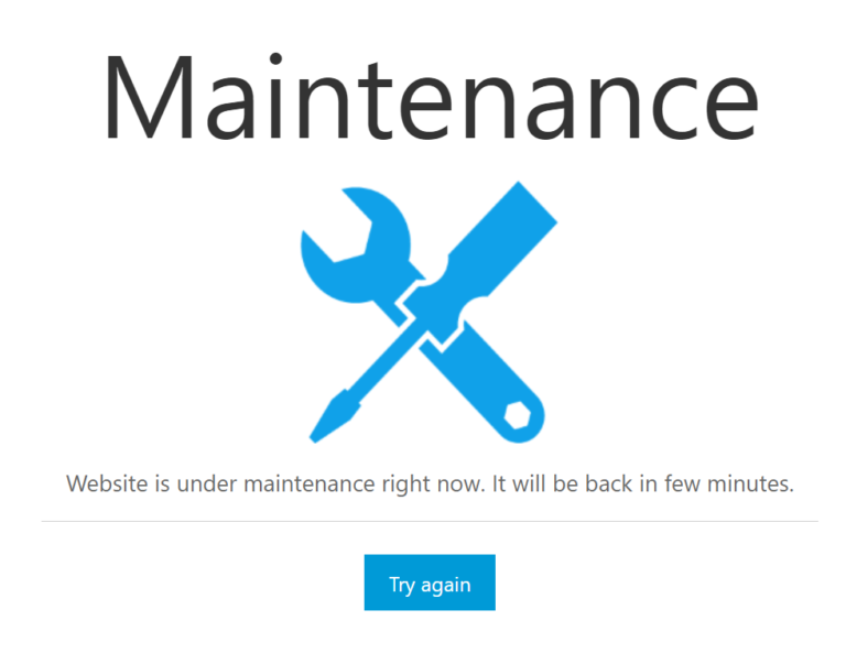 Looking for a simple maintenance page? – itramblings